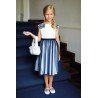 Beautiful Ivory/Navy Confirmation/Special Occasion Dress Style 19/SM/20