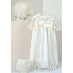 AMAYA Handmade Ivory Christening/Baptism Baby Girl Gown Style 512001MD