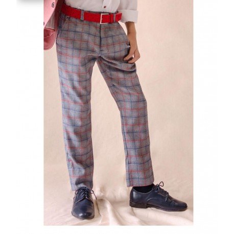 GREY CHECKERED FIRST HOLY COMMUNION/CONFIRMATION TROUSERS STYLE 10-05037