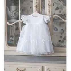 WHITE CHRISTENING/BAPTISM BABY GIRL DRESS STYLE CLARA BIS