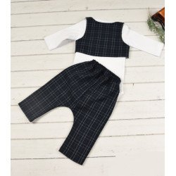 WHITE/NAVY HANDMADE BABY BOY CHRISTENING SUIT STYLE FRAN BIS