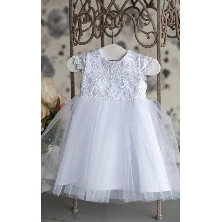 WHITE CHRISTENING/BAPTISM BABY GIRL DRESS STYLE MATILDA