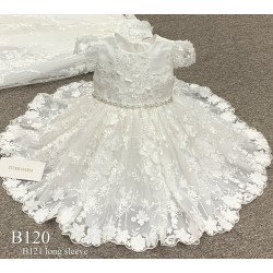 TETER WARM HANDMADE BABY GIRL IVORY CHRISTENING DRESS STYLE B120