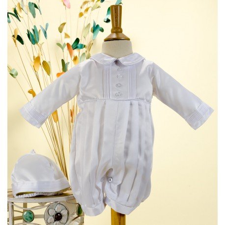 BOYS SEVVA IVORY CHRISTENING ROMPER SUIT STYLE MICHAEL