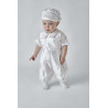 White Baby Boy Christening Romper Style BEN