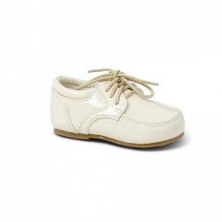 IVORY LEATHER BABY BOY CHRISTENING SHOES BY SEVVA STYLE 2507