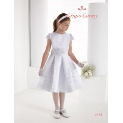 CARMY HANDMADE FIRST HOLY COMMUNION DRESS IN WHITE STYLE 2713