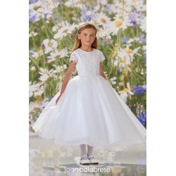 JOAN CALABRESE WHITE TEA-LENGTH FIRST HOLY COMMUNION DRESS STYLE 120356
