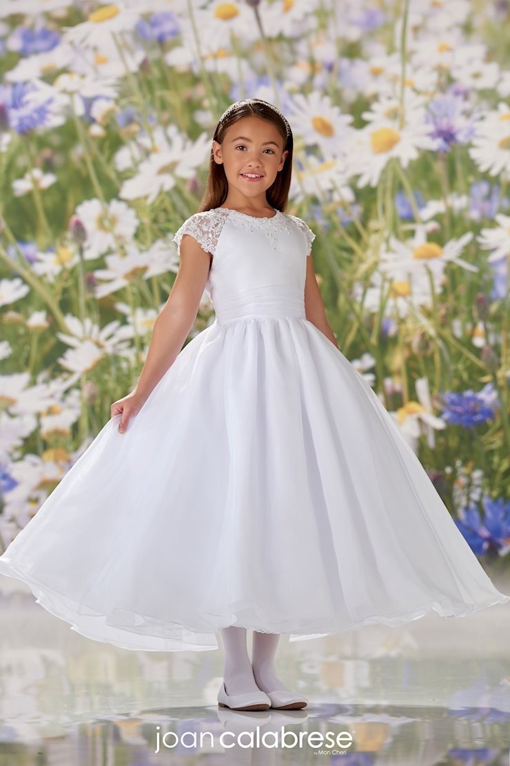 JOAN CALABRESE WHITE TEA-LENGTH FIRST HOLY COMMUNION DRESS