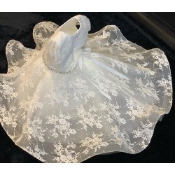 TETER WARM HANDMADE BABY GIRL IVORY CHRISTENING DRESS STYLE B101