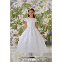 JOAN CALABRESE WHITE TEA-LENGTH FIRST HOLY COMMUNION DRESS STYLE 120346