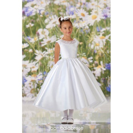 JOAN CALABRESE WHITE TEA-LENGTH FIRST HOLY COMMUNION DRESS STYLE 120334