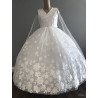 HANDMADE WHITE FIRST HOLY COMMUNION DRESS STYLE T-874