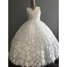 HANDMADE WHITE FIRST HOLY COMMUNION DRESS STYLE T-874