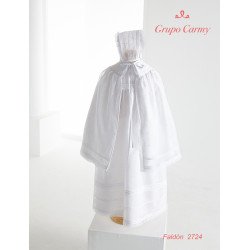 CARMY HANDMADE WHITE CHRISTENING/BAPTISM BABY GIRL GOWN & BONNET STYLE 2724