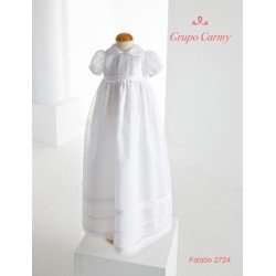 CARMY HANDMADE WHITE CHRISTENING/BAPTISM BABY GIRL GOWN & BONNET STYLE 2724