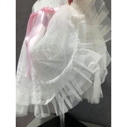 Handmade Baby Girl Ivory/Pink Christening Gown&Bonnet Style 2025