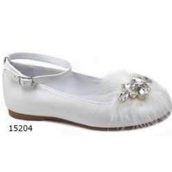 Spanish White First Holy Communion Shoes by Tinny Shoes Style 15204