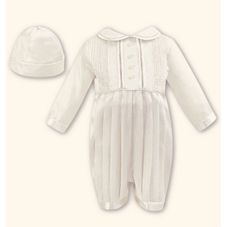 SARAH LOUISE IVORY LONG SLEEVED CHRISTENING ROMPER STYLE 002232