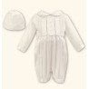 SARAH LOUISE IVORY LONG SLEEVED CHRISTENING ROMPER STYLE 002232