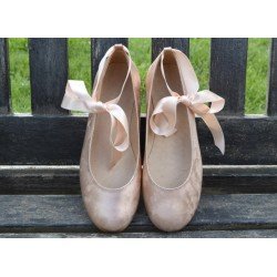 SPANISH SALMON PINK CONFIRMATION/SPECIAL OCCASION SHOES BY TINNY SHOES STYLE 15205