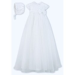 SARAH LOUISE WHITE BABY GIRL CHRISTENING GOWN & BONNET STYLE 001055