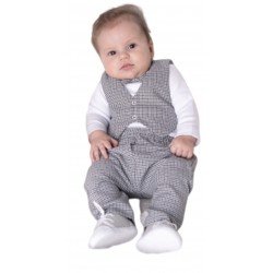 WHITE/BLACK HANDMADE CHRISTENING/SPECIAL OCCASION BABY BOY OUTFIT STYLE ANTHONY