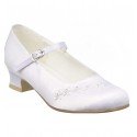 WHITE SATIN FIRST HOLY COMMUNION SHOES STYLE 5289