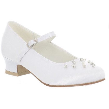 WHITE SATIN FIRST HOLY COMMUNION SHOES STYLE 5802