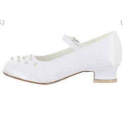 WHITE SATIN FIRST HOLY COMMUNION SHOES STYLE 5802