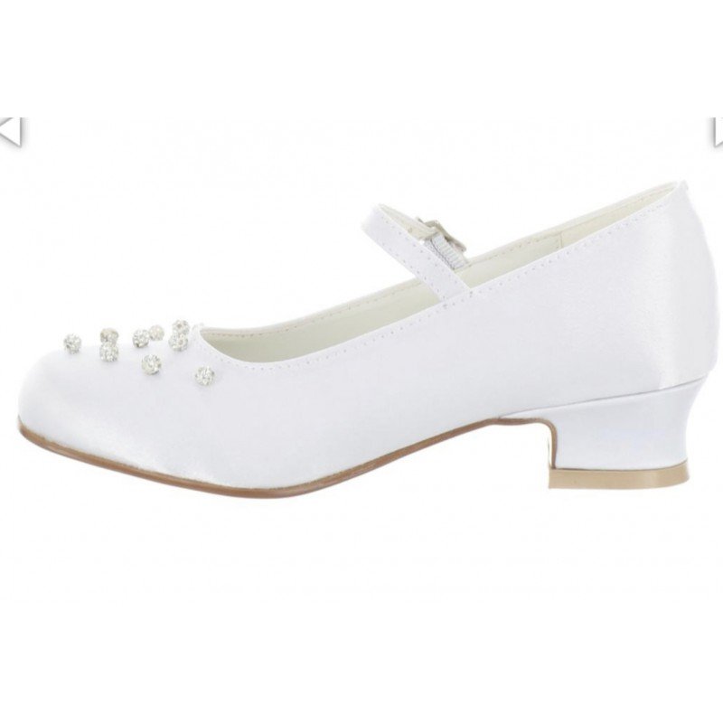 WHITE SATIN FIRST HOLY COMMUNION SHOES