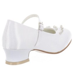 WHITE SATIN FIRST HOLY COMMUNION SHOES STYLE 5802