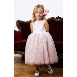 Handmade Dusky Pink And Silver Glitter Detail Confirmation Dress Style Harper