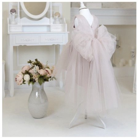 Handmade Dusky Pink Flower Girl/ Confirmation Dress Style Ama