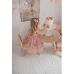 HANDMADE PINK FLOWER GIRL DRESS STYLE GABI