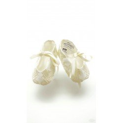 Marla Handmade Ivory Christening Baby Girl Shoes Style M596