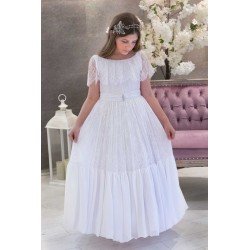 White Handmade First Holy Communion Dress Style LOUISE