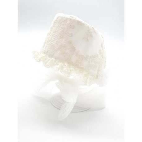 MARLA IVORY BABY GIRL CHRISTENING/BAPTISM BONNET STYLE M755