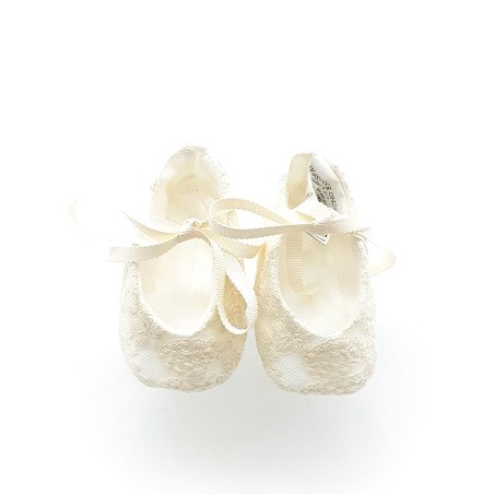 MARLA HANDMADE IVORY CHRISTENING BABY GIRL SHOES STYLE M599