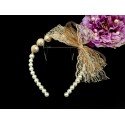 Handmade Pearly Beige Flower Girl/Special Occasion Headband Style PS06