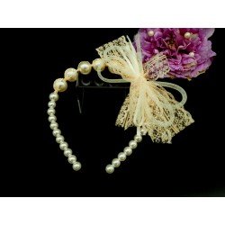Handmade Pearly Peach Flower Girl/Special Occasion Headband Style PS07