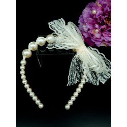 Handmade Pearly Ivory Flower Girl/Special Occasion Headband Style PS08