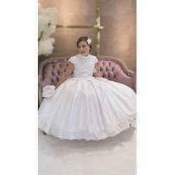 HANDMADE WHITE FIRST HOLY COMMUNION DRESS STYLE T-880