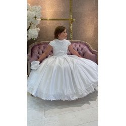 HANDMADE WHITE FIRST HOLY COMMUNION DRESS STYLE T-880