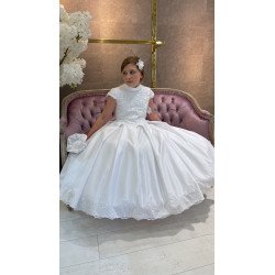 HANDMADE WHITE FIRST HOLY COMMUNION DRESS STYLE T-880