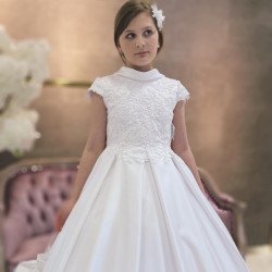 HANDMADE WHITE FIRST HOLY COMMUNION DRESS STYLE T-880