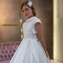 HANDMADE WHITE FIRST HOLY COMMUNION DRESS STYLE T-880