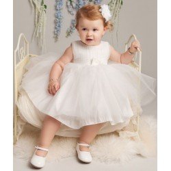 Special Occasions Ivory Tulle Baby Dress with Sequinned Sash Cindy by Sevva