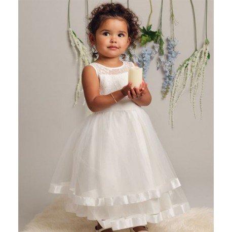 Sevva Lace Honey Christening /Flower Girl Dress in White