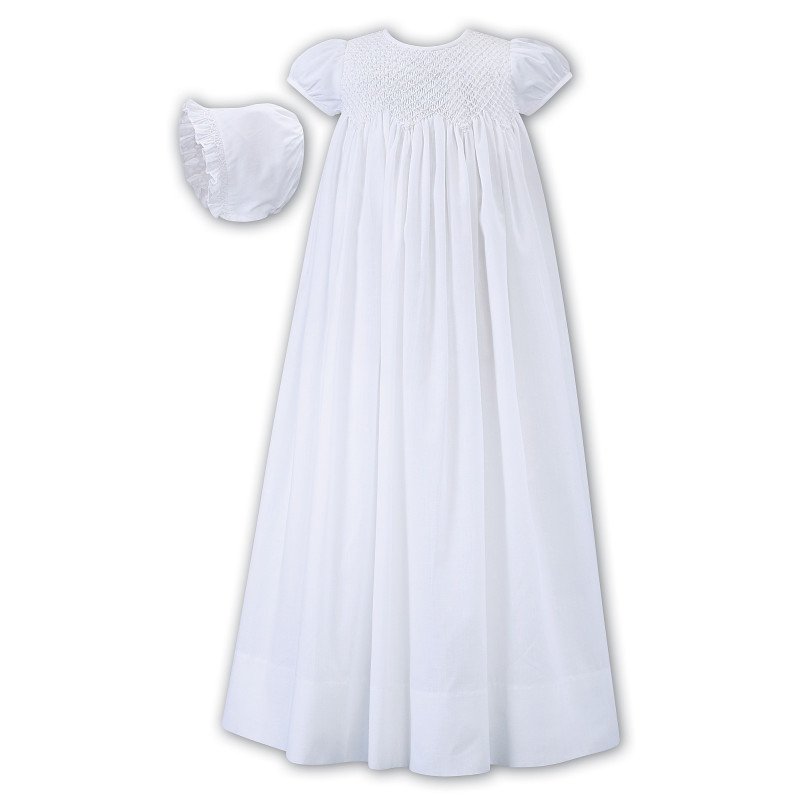 Baby Ceremonial White Robe & Bonnet By Sarah Louise Style 001172S